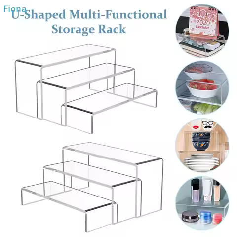 ✔3Pcs Acrylic Transparent Display Rack,U-Shaped Lightweight Bracket, Shop Window Counter Cosmetic Ra