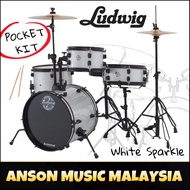 Ludwig Pocket Kit Series Drum Kit, White Sparkle (LC178X029DIR)
