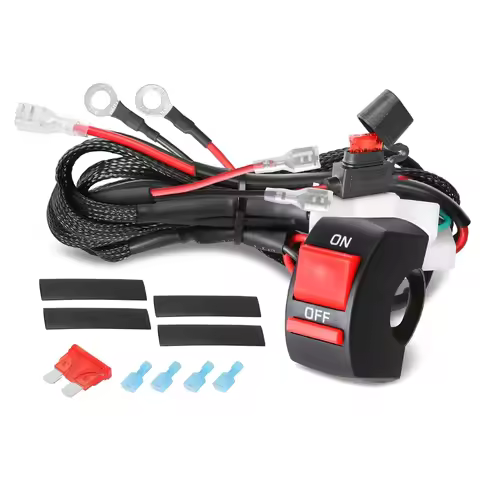 For 2019-2022 Honda CRF 250 F Motorcycle 4.8FT LED Light Wiring Harness Kit 12V 10A in-line Fuse ON 