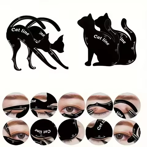 2-Piece Cat-Eye Stencil Template Eye Shape Shaper Model Easy Makeup Eyeliner Guide Eye Makeup Tool