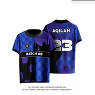 Batch 09 Retro Collar Jersey Custom Name Baju Lelaki Hitam Putih Berkolar Polo Shirt Dewasa Budak Ov