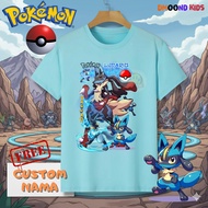 DMOOND | POKEMON Kids T-Shirt | MEGA EVOLUTION LUCARIO | RIOLU | 30s Cotton Children's T-Shirt | GD 
