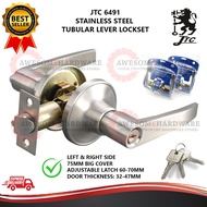 (SN) JTC JTL-6491 SN STAINLESS STEEL TUBULAR LEVER LOCKSET FOR WOODEN DOOR WITH HANDLE