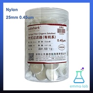 Syringe filter 25mm 0.22um (100pcs/box) Nylon/PTFE อุปกรณ์กรองตัวอย่าง ไนล่อน/เทฟล่อน ขนาด 25มิลลิเม