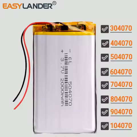 3.7V 2000mAh 504070 Lipo Lithium Li-ion Polymer Battery 524072 Batteries 304070 404070 604070 704070