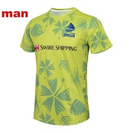 2026 Men's Fiji Drua Rugby Singles Jersey Adult T-shirt Men's Short Sleeve Workout Quick Dry Sports 