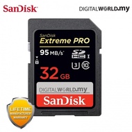 Sandisk 32GB Extreme Pro SDHC Class 10 U3 Memory Card (SDSDXPA-032G-X46)- Black