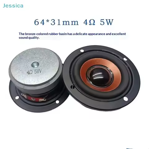 〔S〕2Pcs 64mm 4Ω 3/5W Speakers Subwoofer 45 Core Magnetic Round Bass Loudspeaker DIY Mini Portable Bl