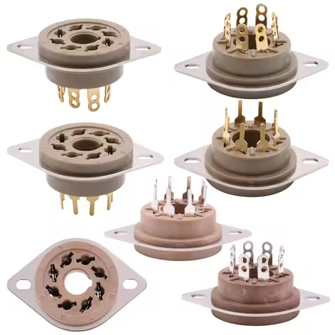 PCB Chassis Mount Plastic 8pin Octal Vacuum Tube Socket Base For EL34 EL37 GZ32 GZ34 KT66 KT88 5U4G 