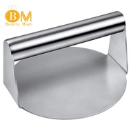 Stainless Steel Burger Press, 5.5 Inches, Round Burger Smasher, Non-Adhesive Bacon and Grill Press f