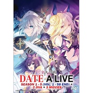 DVD Date A Live Complete TV Series Season 1-5 (Vol.1-58End+2OVA+3Movies) 约会大作战