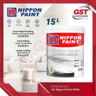 15L Nippon Perfect White Nippon Paint White Wall Paint Cat Rumah Putih Cat Putih Nippon Paint Perfec