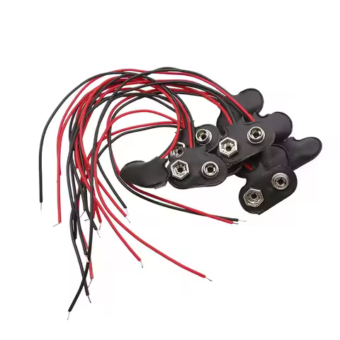 9V Battery Connector 10Pcs I/T-Type 9 Volt Battery Clip Snap Soft/Hard Shell Buckle With Red Black 2
