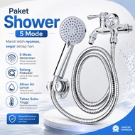 (KIM) ESCA Shower Package, Shower Faucet Hose Bracket Combo 5 Mode Shower Bathtub E505