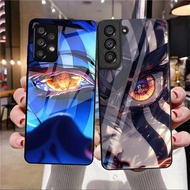 demon slayer Akaza 02 Glass Phone Case For Samsung Galaxy A14 A16 A30 A22 A32 A33 A15 A35 A42 A55 A5