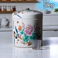 Ceramic rice bucket 5kg ceramic rice storage porcelain jar big bigasan containeric clay pot