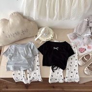 +1 Size Yes Girls' Set Leggings 7-Inch Style Back Tie Shirt GTA99 GTB55