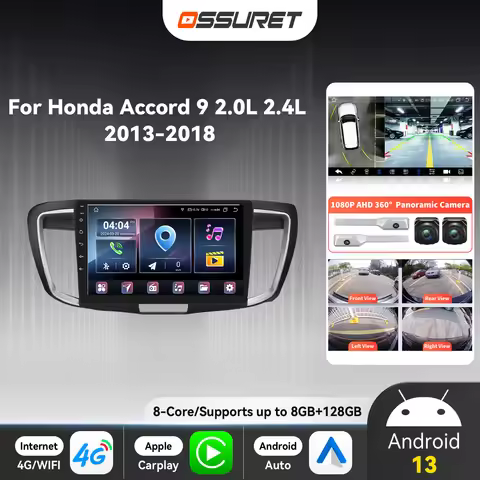 4G DSP Carplay Android 13 Auto Car Radio For Honda Accord 9 2.0L 2.4L 2013-2018 Multimedia Player GP