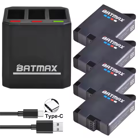 Batmax Battery for GoPro Hero 8 Hero 7 hero 6 hero 5 Black Battery + Triple Charger for Gopro 5 hero