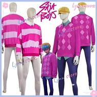 IN STOCK KPOP DEMON HUNTERS BABY SAJA Cosplay Costume Wig Pink Uniforms Suit SAJA BOYS Cos Outfit
