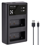 K&F CONCEPT NP-FW50 Dual Slot Quick Charger Micro USB and Type-C Dual Interface Compatible Battery  
