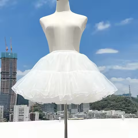 4 Layer White Petticoat Fluffy Lolita Bottoms Skirt Support Boneless Puffy Skirt Soft Yarn Dress Cri