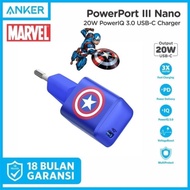 Anker Powerport III Nano 20W PD Captain America A2633 Original Resmi