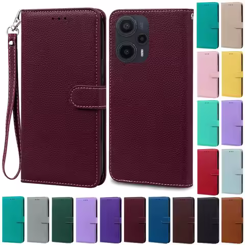 For Xiaomi POCO F5 Case Leather Back Cover Shockproof Phone Case for Xiaomi Poco F5 Pro Flip Wallet 
