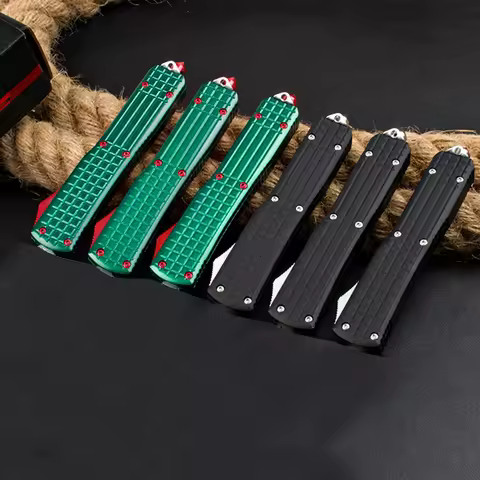 Micro OTF Tech Navy Knife D2 Blade Zinc Alloy Handle Survival Outdoor Hunting Knives Camping EDC Too