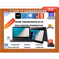 ACER TRAVELMATE B118 INTEL PENTIUM/TOUCHSCREEN/FLIP 360 DARJAH/4GB RAM /256GB SSD/3 MMONTH WARRANTY