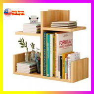 🔥Rak Buku Rak Atas Meja Kayu 🔥Wooden Table Top Book Rack Book Shelf - dapureletrik