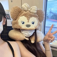 Shelliemay U-Shape Pillow Hat Female Cute Cartoon Hooded Office Driving Airplane Travel Neck Pillow 