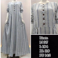 REALPICT GAMIS MAYASARI LINNEN IMPORT SALUR ASK COLL TERBARU