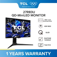 TCL QD-Mini LED Gaming Monitor 27R83U |  HDR 1600 | 1100+ Local Dimming Zones | 4K 160Hz
