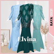 【Ins Style】 ✼[BAJU RAYA 2021] ELVINA • Baju Kurung Moden Puff Lace Baju Nikah Tunang Kahwin Bride Plus Size [SIZE: S/M L