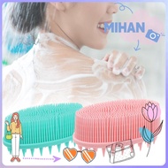 MIHAN Silicone Body Brush Wet and Dry Scalp Decontamination Exfoliating Massager 2 in 1 Washing Bath Shower Skin Cleaning/Multicolor