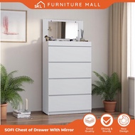 SKL Furniture SOFI Chest Drawer With Mirror /Cabinet/Almari Baju /Wardrobe/ almari laci