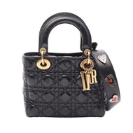 【二手】迪奧手提包，LADY DIOR MY ABCDIOR，Lady Dior 小號 Cannage 兩用包，黑色皮革，Lady Dior Cannage 兩用托特包，小號。