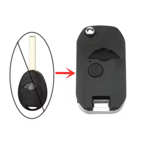 DUDELY Modified Flip Remote Key Shell Case Fob 2BT for BMW Mini One Cooper R50 R53 S for Rover 75 Z3
