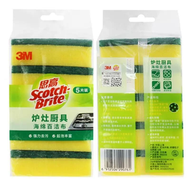3M Scotch Brite 海綿百潔布 - 超強力清潔 (5片裝) 平行進口3M Scotch Brite Sponge Pads - Super Cleaning Power (5-pack)