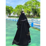 Abaya hitam jetblack andini/ gamis swarovsky/abaya umroh payet