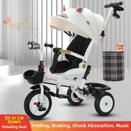 Foldable Tricycle Stroller Musical 3 Wheeler
