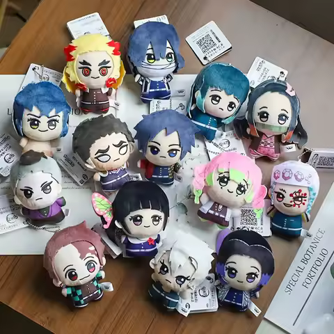 Demon Slayer Plush Keychain Tanjirou Anime Bag Pendant Nezuko Plushie Zenitsu Inosuke Soft Stuff Acc