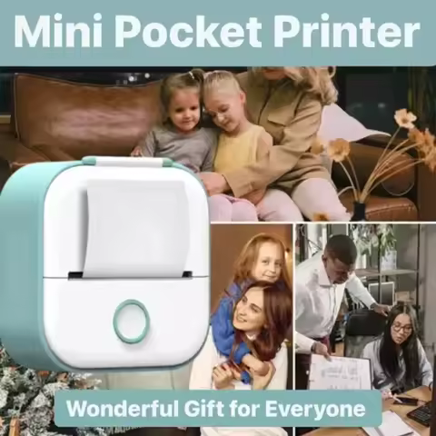 Mini Pocket Printer Portable Bluetooth-Compatible Thermal Printer Inkless Sticker Printer