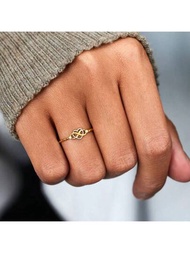 1枚時尚女士s925純銀無限心形愛結戒指,帶幸運8,適合日常佩戴和情人節送禮,附贈禮盒