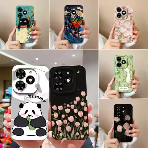 Funda For Tecno Spark Go 2024 20 20C 20Pro+ Case Floral Tulip Soft Silicone Phone Cover For Spark20 