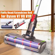 for Dyson V7 V8 V10 Vacuum New Design with LED Light Fluffy Roller Brush Extended Extension Rod for Dyson Brush head Accessories