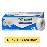 Rhinopore Transparent Tape เทปใสเยื่อพลาสติก ไรโนพอร์ 1/2" x 10 Y (24rolls/box) 1 x 10 Y (12 Rolls