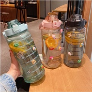 2000ml Fitness water bottle with straw weighing 2 Liter large bottle Gym bottle Student sports