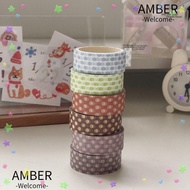 AMBER Decorative Tape, Polka Dot Colored Dots Washi Tape,  Tearable Decorative Stickers DIY Scrapboo